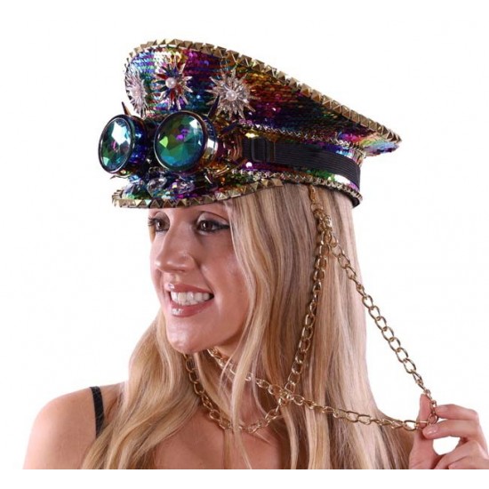 Rainbow Captain Hat with Goggles Rainbow Captain Hat with Goggles