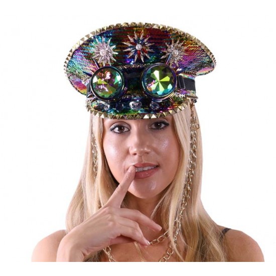 Rainbow Captain Hat with Goggles Rainbow Captain Hat with Goggles