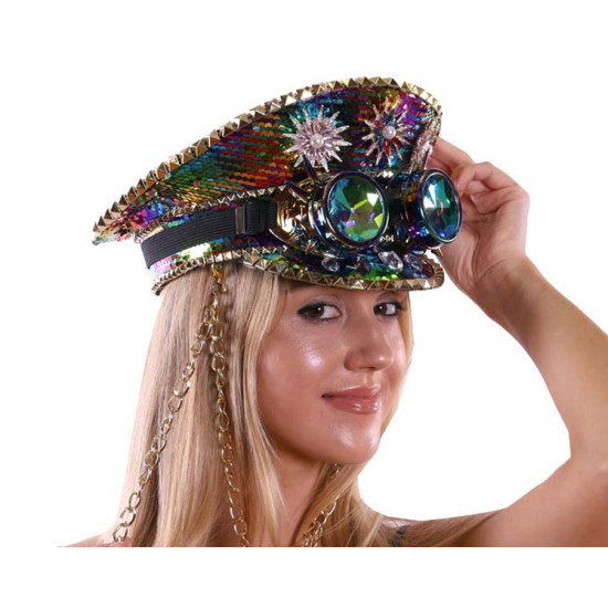 Rainbow Captain Hat with Goggles Rainbow Captain Hat with Goggles