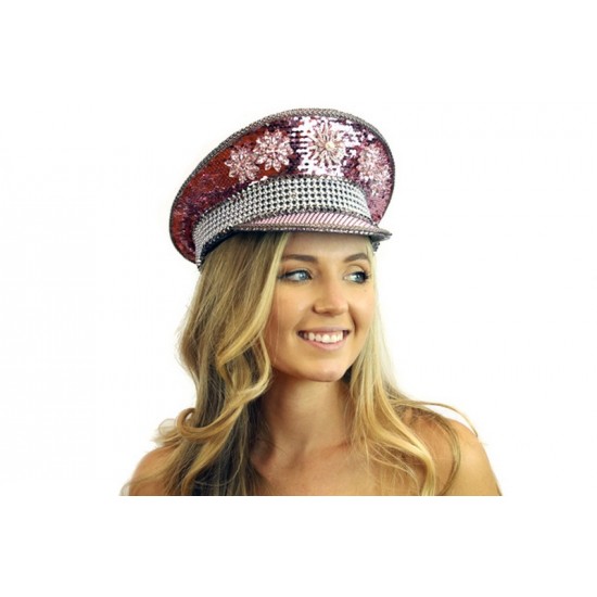 Pink Sequin Captain Hat