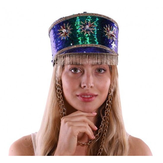 Green Parade Hat with Chain Green Parade Hat with Chain