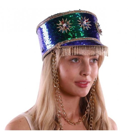 Green Parade Hat with Chain Green Parade Hat with Chain