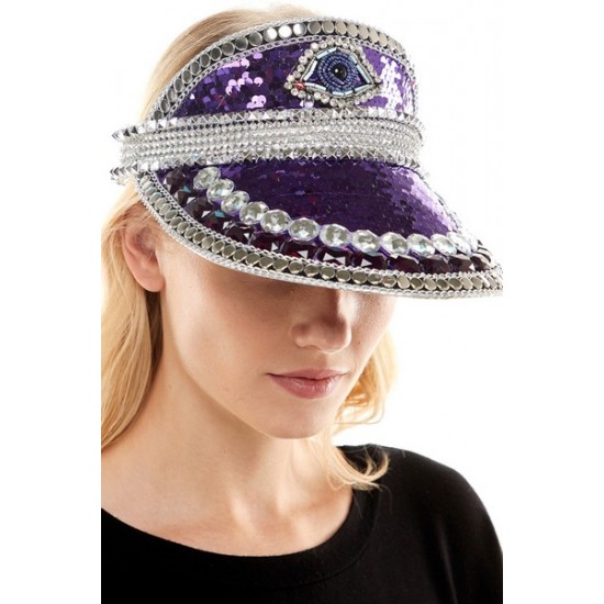 Purple Sequin Visor Hat Purple Sequin Visor Hat