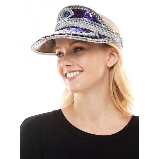 Purple Sequin Visor Hat Purple Sequin Visor Hat