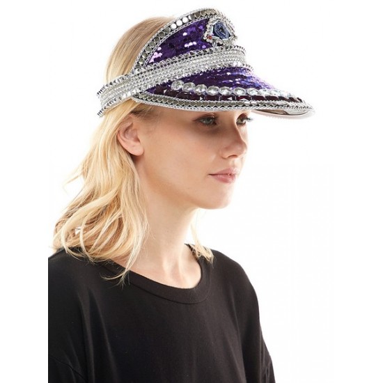 Purple Sequin Visor Hat Purple Sequin Visor Hat