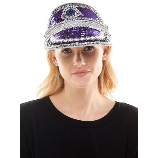 Purple Sequin Visor Hat Purple Sequin Visor Hat