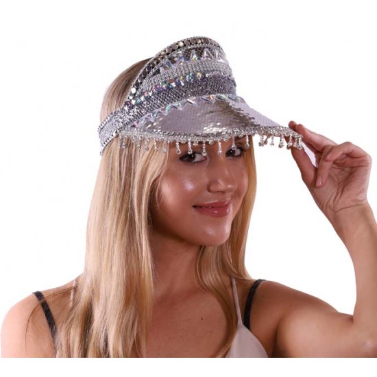 Silver Sequin Visor Hat Silver Sequin Visor Hat