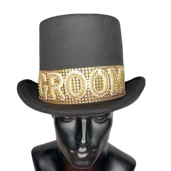 Gold Groom Top Hat