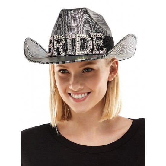 Bride Black Cowboy Hat