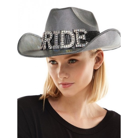 Bride Black Cowboy Hat
