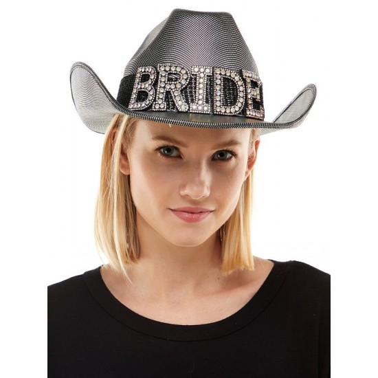 Bride Black Cowboy Hat