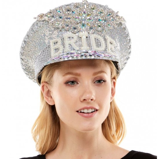Bride Silver Captain Hat