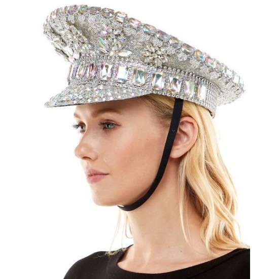 Silver Crystal Captain Hat