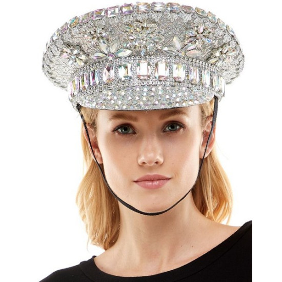 Silver Crystal Captain Hat