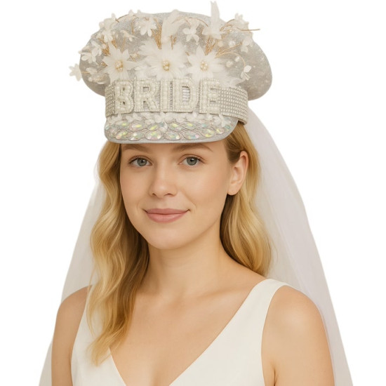 Bride Piloce hat with veil