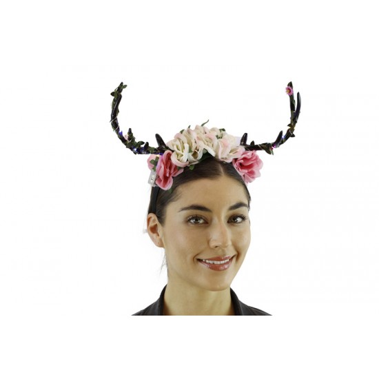 Light-Up Floral Antler Headband Light-Up Floral Antler Headband