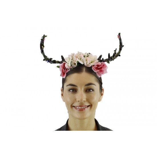 Light-Up Floral Antler Headband Light-Up Floral Antler Headband