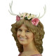 White Floral Antlers Headband