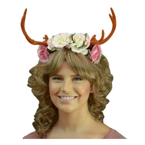 Brown Floral Antlers Headband