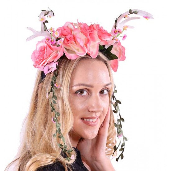 Pink Floral Antlers Headband Pink Floral Antlers Headband