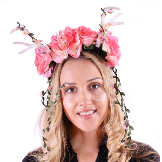 Pink Floral Antlers Headband Pink Floral Antlers Headband