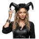 Black Floral Ram Horns Headband