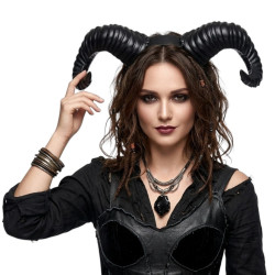 Black Ram Horns Headband