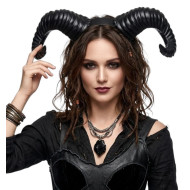 Black Ram Horns Headband