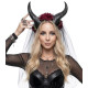 Red Floral Horns Veil Headpiece