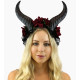 Red Floral Horns Headpiece