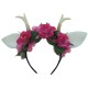 Light-Up Pink Floral Antlers Headband
