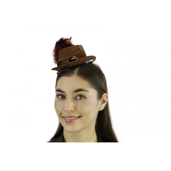 Mini Brown Steampunk Hat