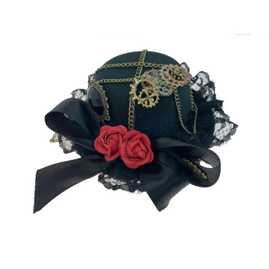 Black Mini Steampunk Hat Headband