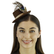 Mini Bavarian Steampunk Hat with Feathers