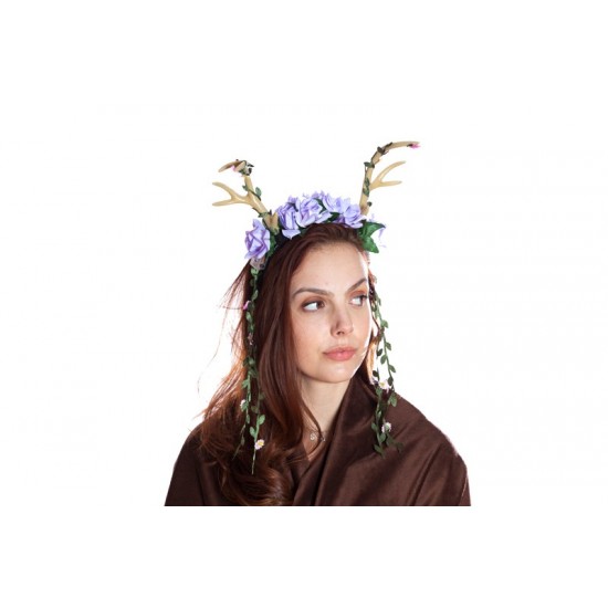 Purple Floral Antlers Headband