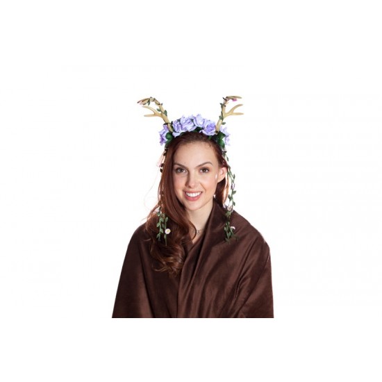 Purple Floral Antlers Headband