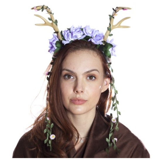 Purple Floral Antlers Headband
