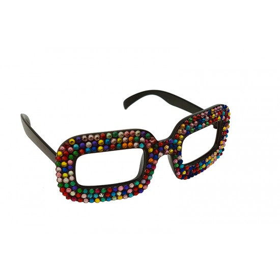 Rainbow Rhinestone Glasses