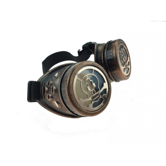 Bronze Skull Steampunk Goggles