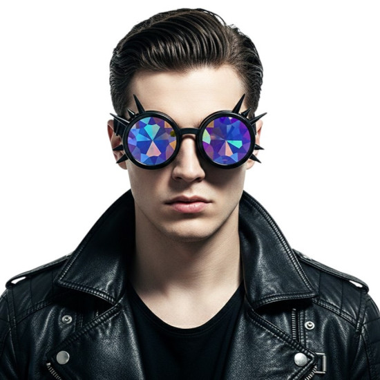 Black Spiked Kaleidoscope Goggles