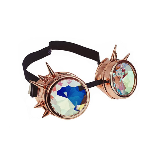 Rose Gold Spiked Kaleidoscope Goggles