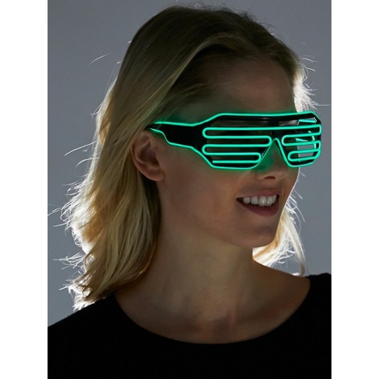 Green EL Wire Light-Up Shutter Shades Green EL Wire Light-Up Shutter Shades