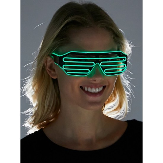 Green EL Wire Light-Up Shutter Shades Green EL Wire Light-Up Shutter Shades