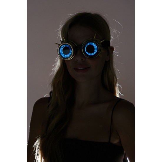 Light-Up Gold Spike Goggles