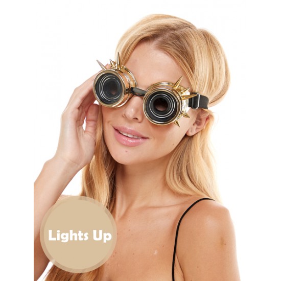 Light-Up Gold Spike Goggles