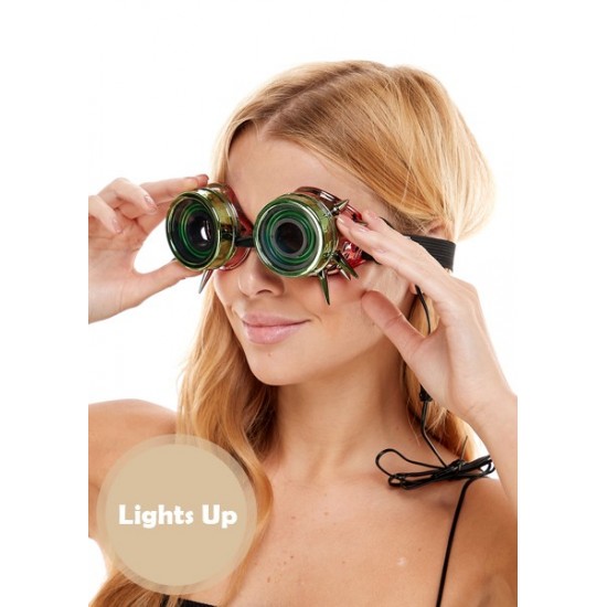 Light-Up Green Red Spikes Goggles
