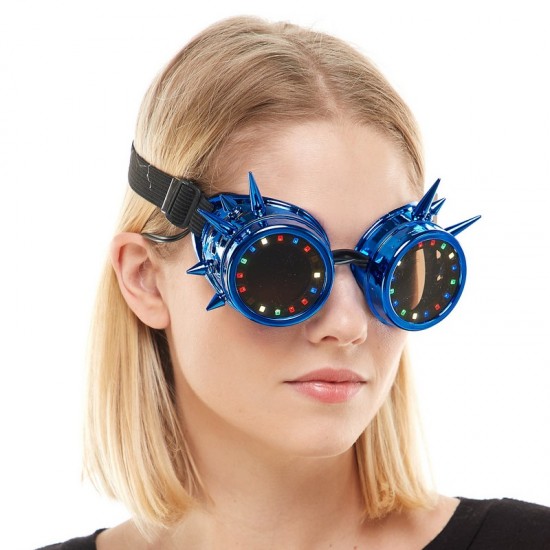 Blue Light-Up Spikes Goggles
