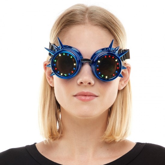 Blue Light-Up Spikes Goggles