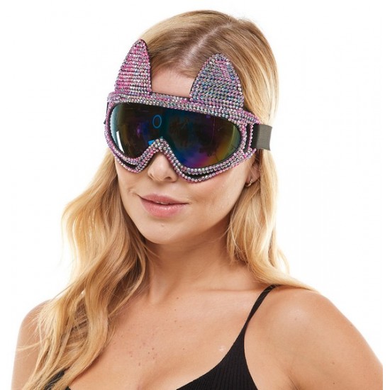 Pink Rhinestone Cat Goggles Pink Rhinestone Cat Goggles