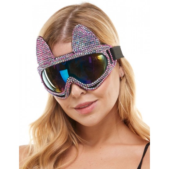 Pink Rhinestone Cat Goggles Pink Rhinestone Cat Goggles